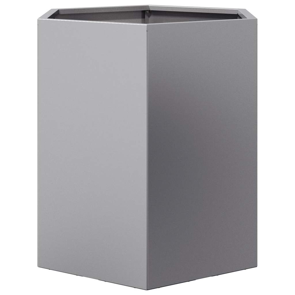 Maison Exclusive - Jardinera hexagonal acero inoxidable 46x40x45 cm - 4