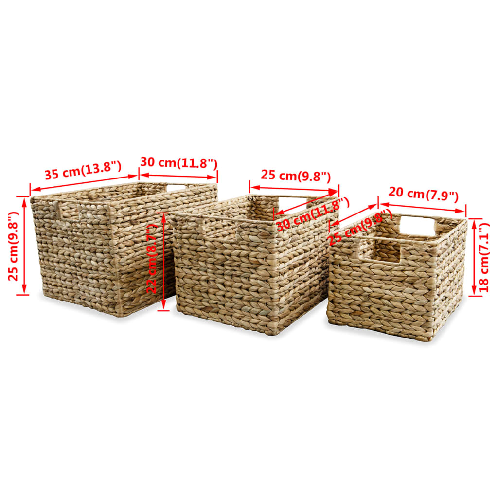 Maison Exclusive - Panier de rangement 3 pcs Jacinthe d'eau - 6