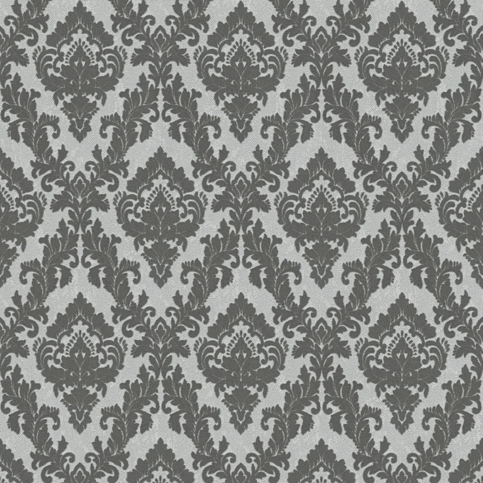 Papel pintado con dibujo de flores elegantes papel pintado negro y gris estampado barroco papel pintado vinílico para interior retro