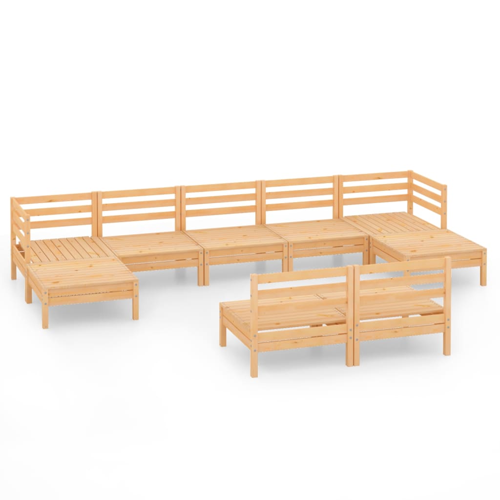 Salon bas de jardin en Bois Marron 8 personnes - 2