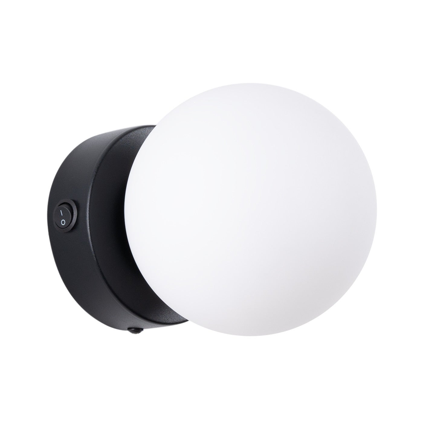 Kinkiet ścienny Yoli czarno-biały 1xG9x8W nad lustro z włącznikiem wym: 12 x 12 x 14 cm szkło IP20 Sollux Lighting