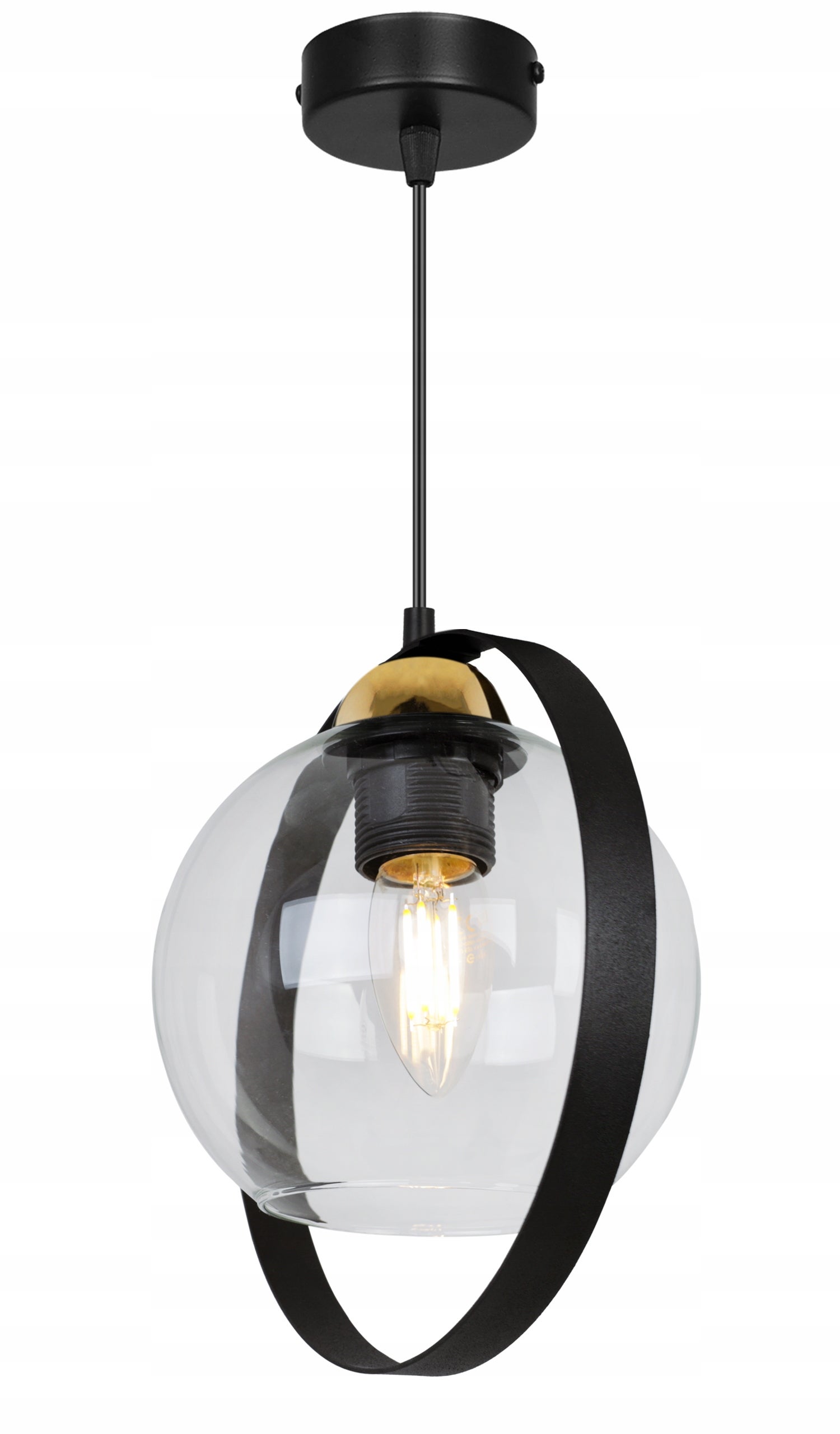 Lampa sufitowa wisząca Ring Haga modern 1xE27 abażur pierścień transparentny Light Home LH - 9