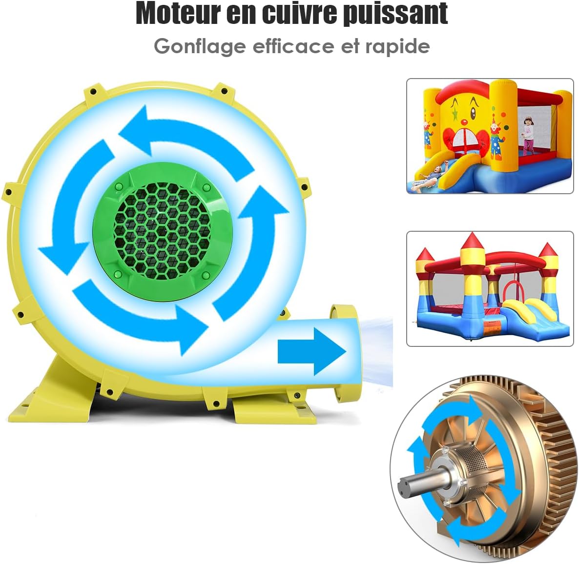 Ventilatore di Aria del Castello Gonfiabile, Ventilatore Centrifugo Gonfiabile, Soffiatore per Giochi Gonfiabili (450W) - 3