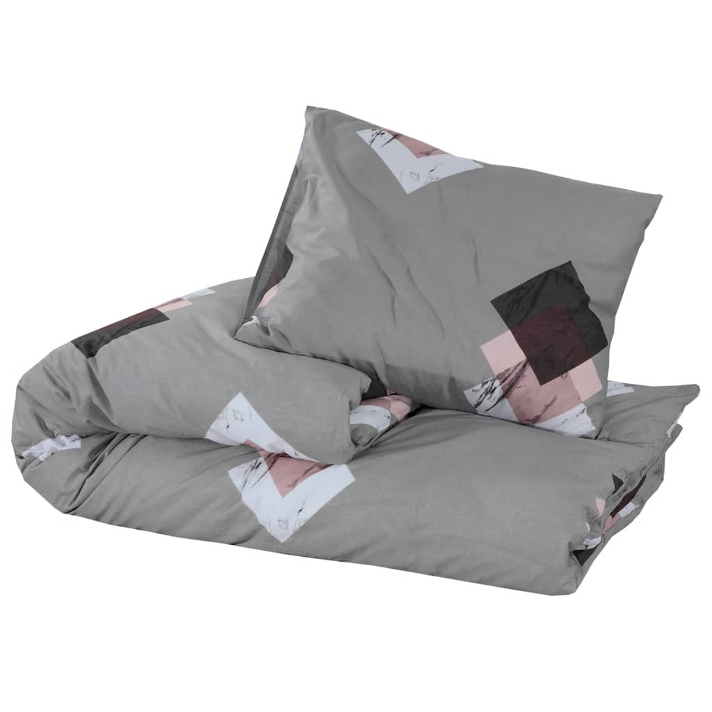 Completo copripiumino in cotone grigio 200x200 cm - 3