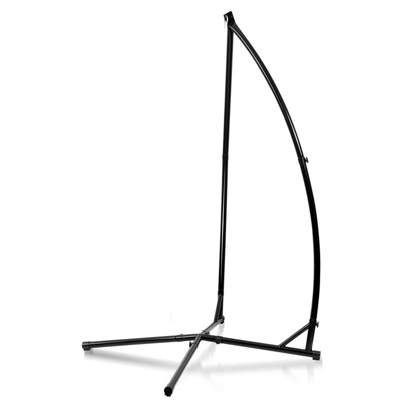 Support Chaise Suspendue Autoportant – Métal Noir 200-250 Cm, Charge 150 Kg, Sans Perçage Plafond