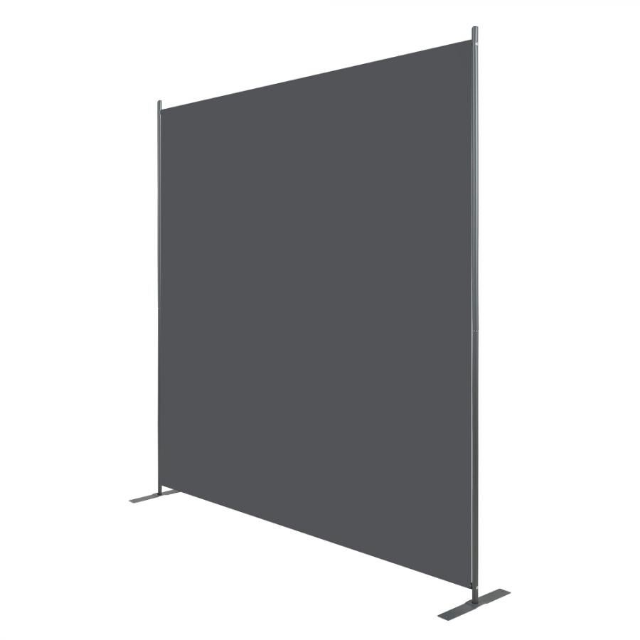 Paravent 180x180cm Gris – Séparateur Pièce Autoportant Toile Oxford Fer pour Bureau Chambre Salon - 7