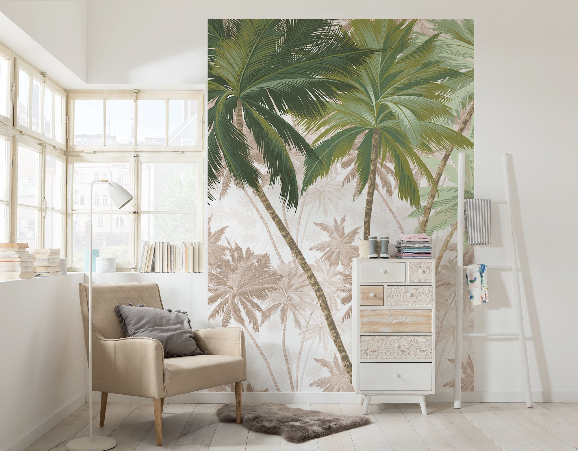 Papel pintado no tejido panorámico de komar - palmera - talla: 200 x 280 cm