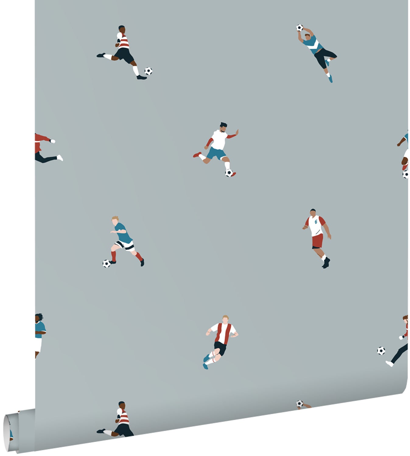 Tapeta piłkarze jasnoniebieskim - 50 x 900 cm - ESTAHOME