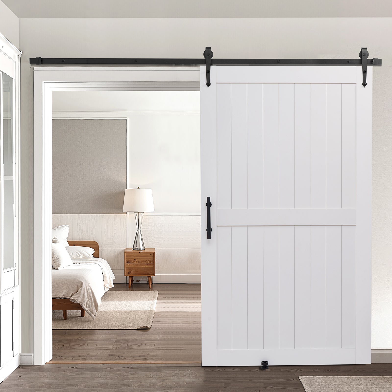 Drzwi przesuwne do stodoły z zestawem okuć 1219x2134 mm System drzwi przesuwnych VEVOR