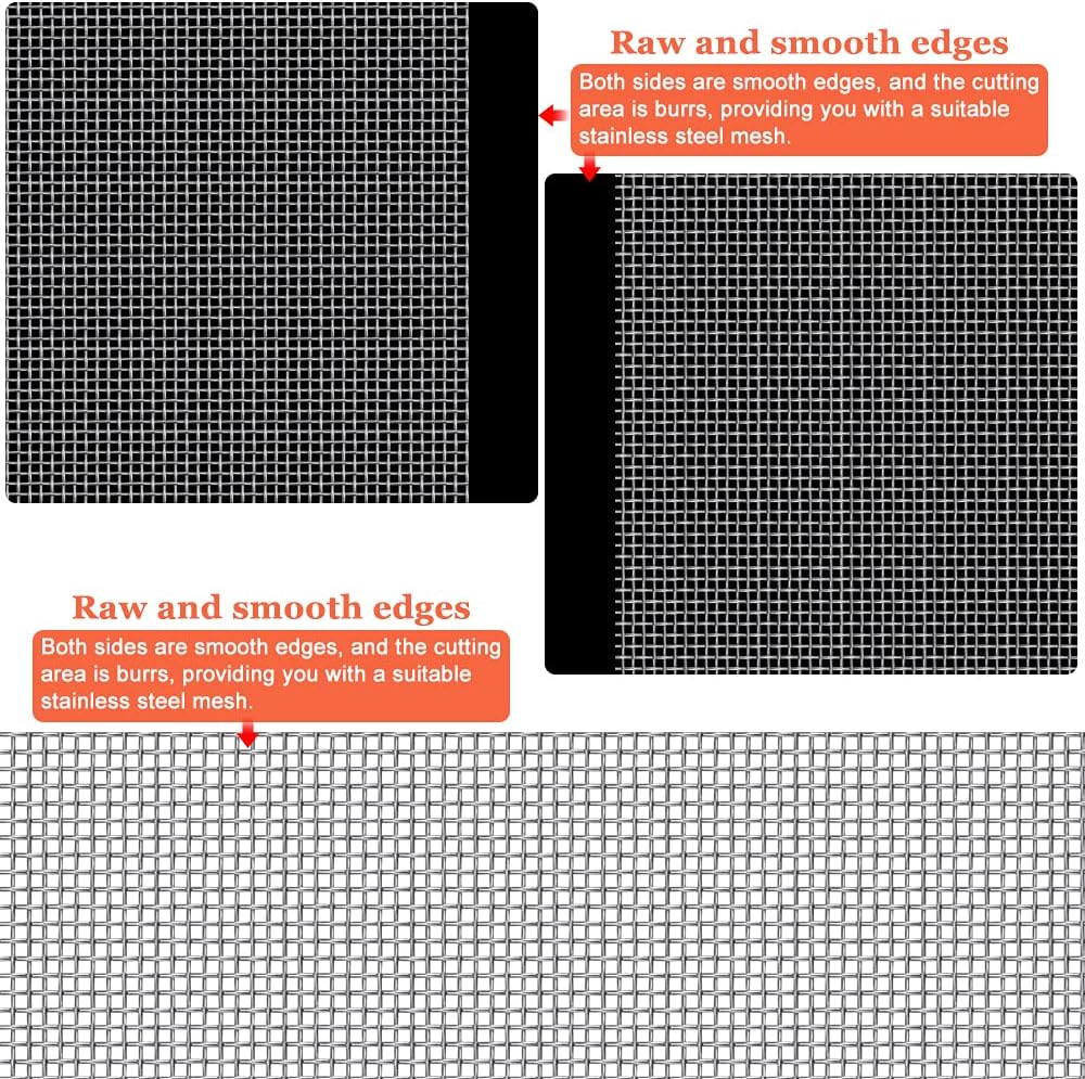 6 Pcs Grillage Anti-insecte Grillage Fin en Inox Acier Treillis Métallique Anti-rouille Grillage Petite Maille Anti-corrosion Treillis Jardin,30x20cm - 3