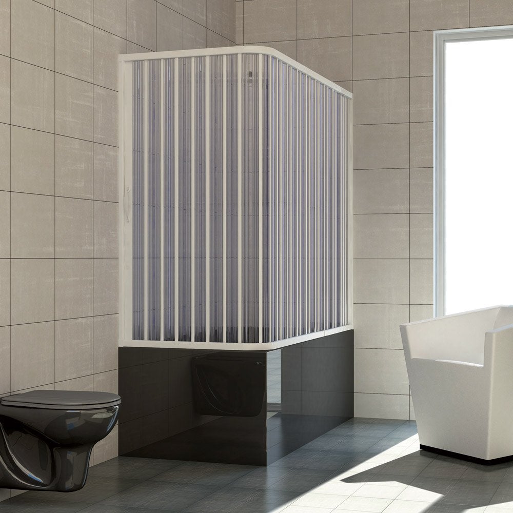 Pare baignoire douche en Plastique PVC mod. Nadia 70x160 cm avec ouverture latérale - 5