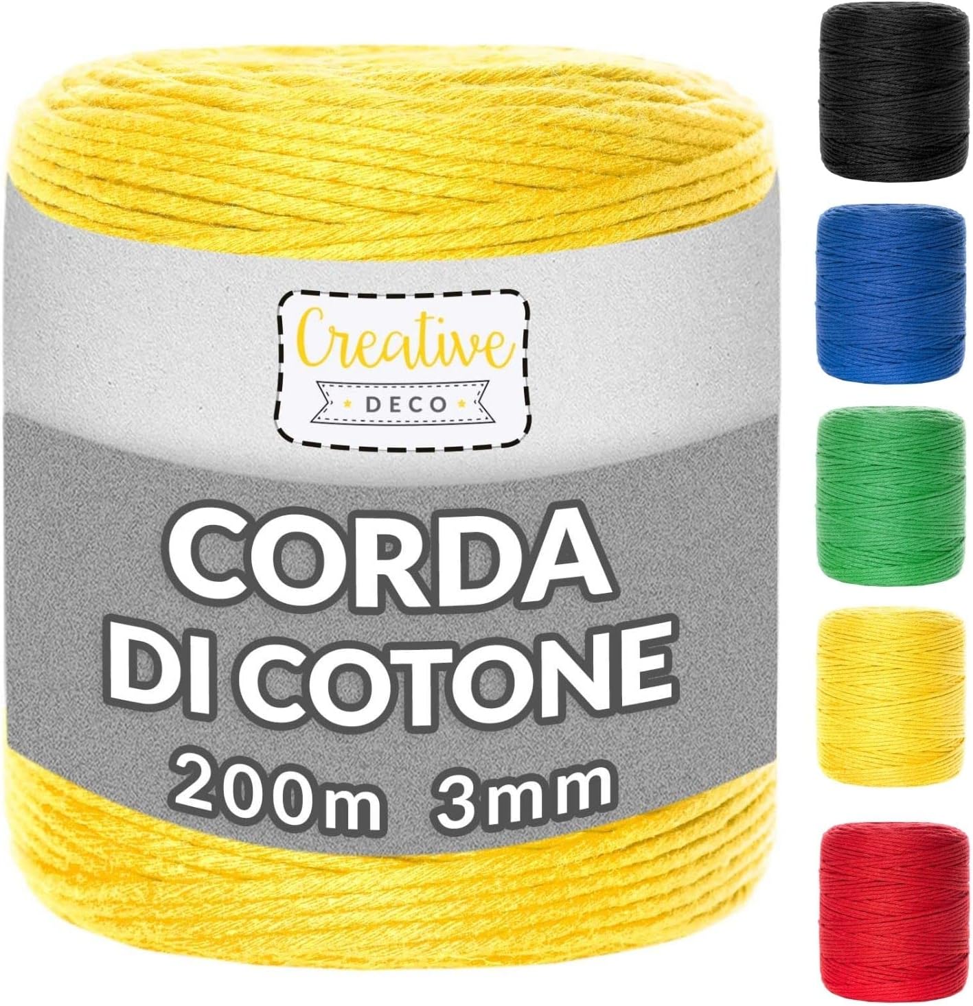 Corde Macramé Creative Deco - 3mm X 200m - Violet Pastel - Coton Et Polyester - Pour DIY, Jardin, Emballage