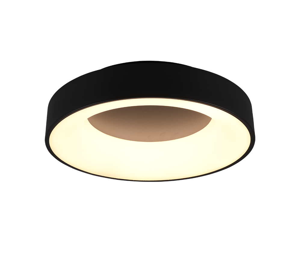 Plafon okrągły GIRONA LED 27W Ciepła biel 3100 lm czarno-biały wym:11x45x45cm IP20 Trio