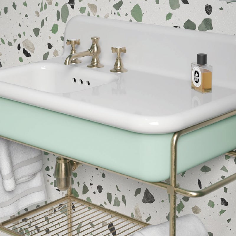 Lavabo rétro asymétrique en céramique 80 cm - True Colors Lite - Yuta - 2