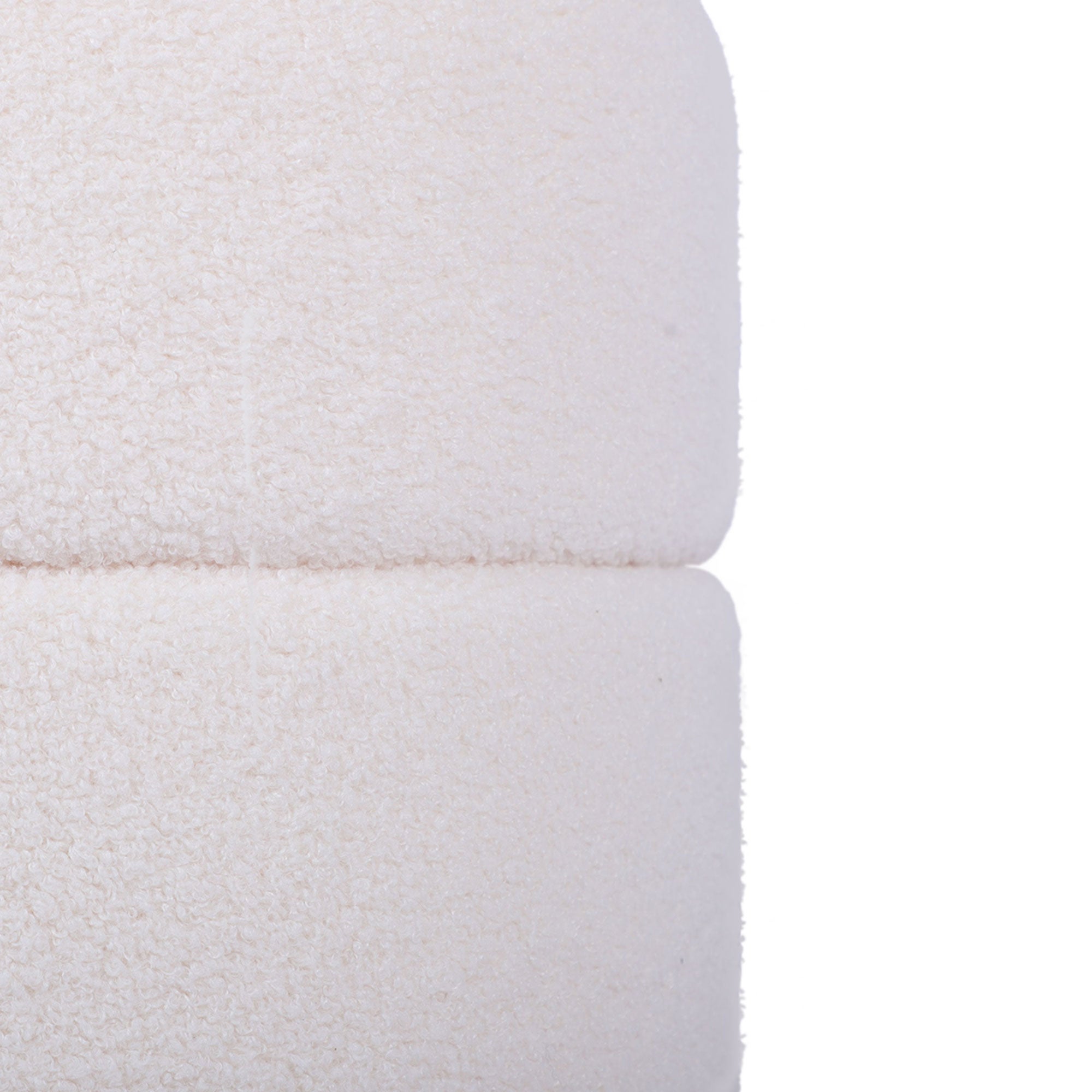 Pouf coffre ROMÉO tissu bouclette blanc - 7