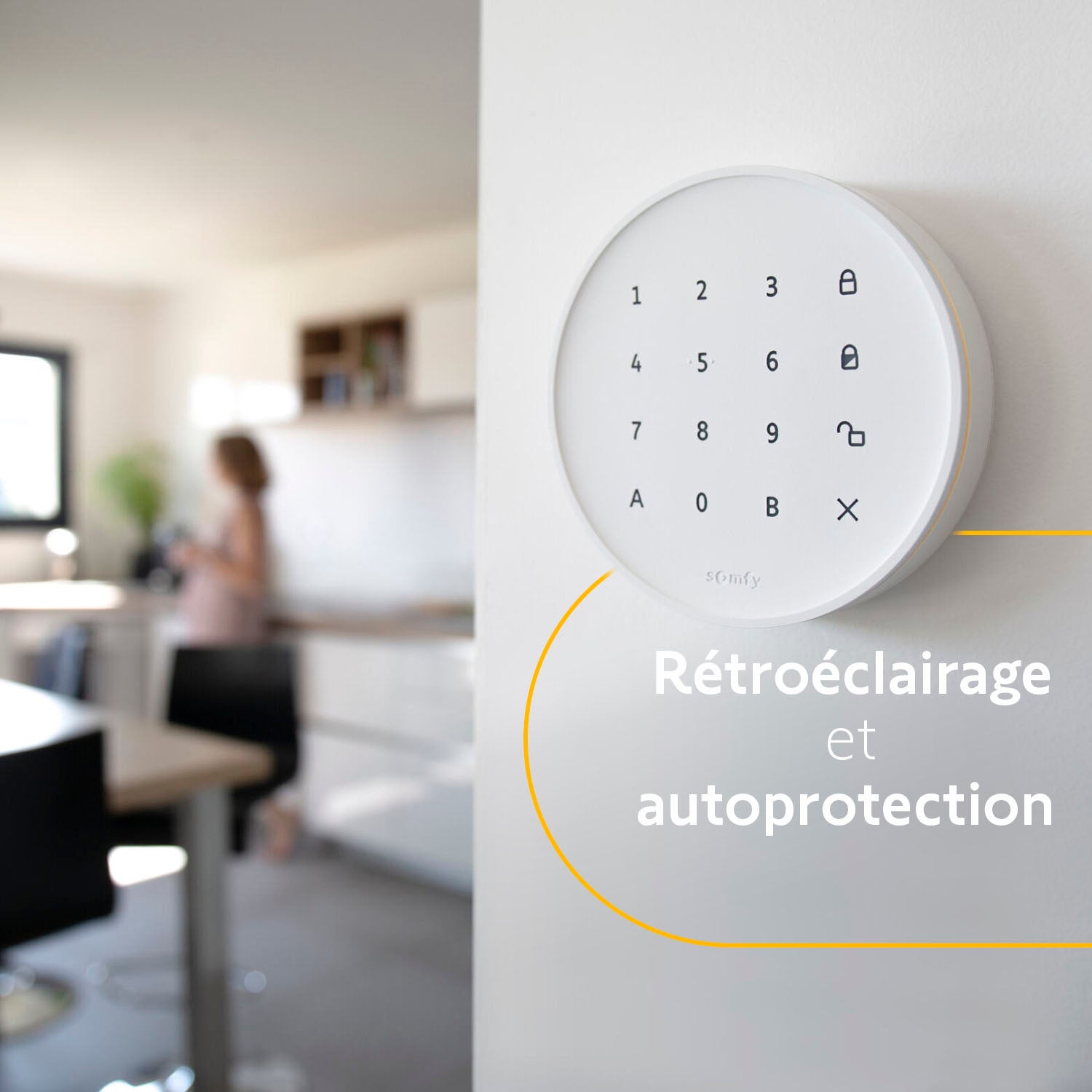 Somfy - Clavier intérieur pour système d'alarme Home Alarm - Auto-protégé - 5