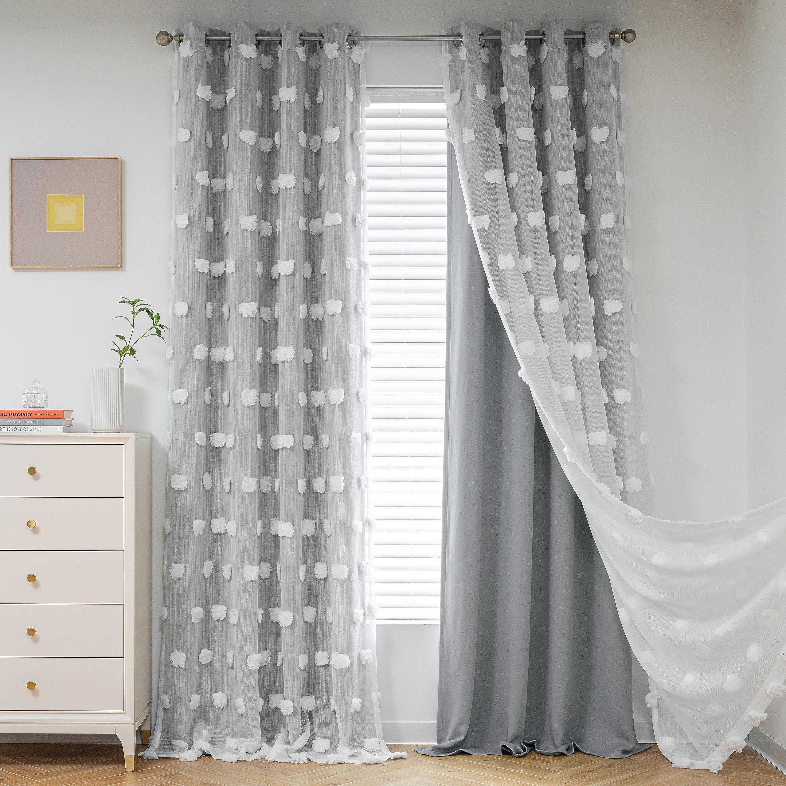 Rideaux Occultants Thermiques 2 Panneaux - 80 X 140 Cm Chaque, œillets - Pour Chambre, Salon, Salle De Traitement - Motif Floral - 11