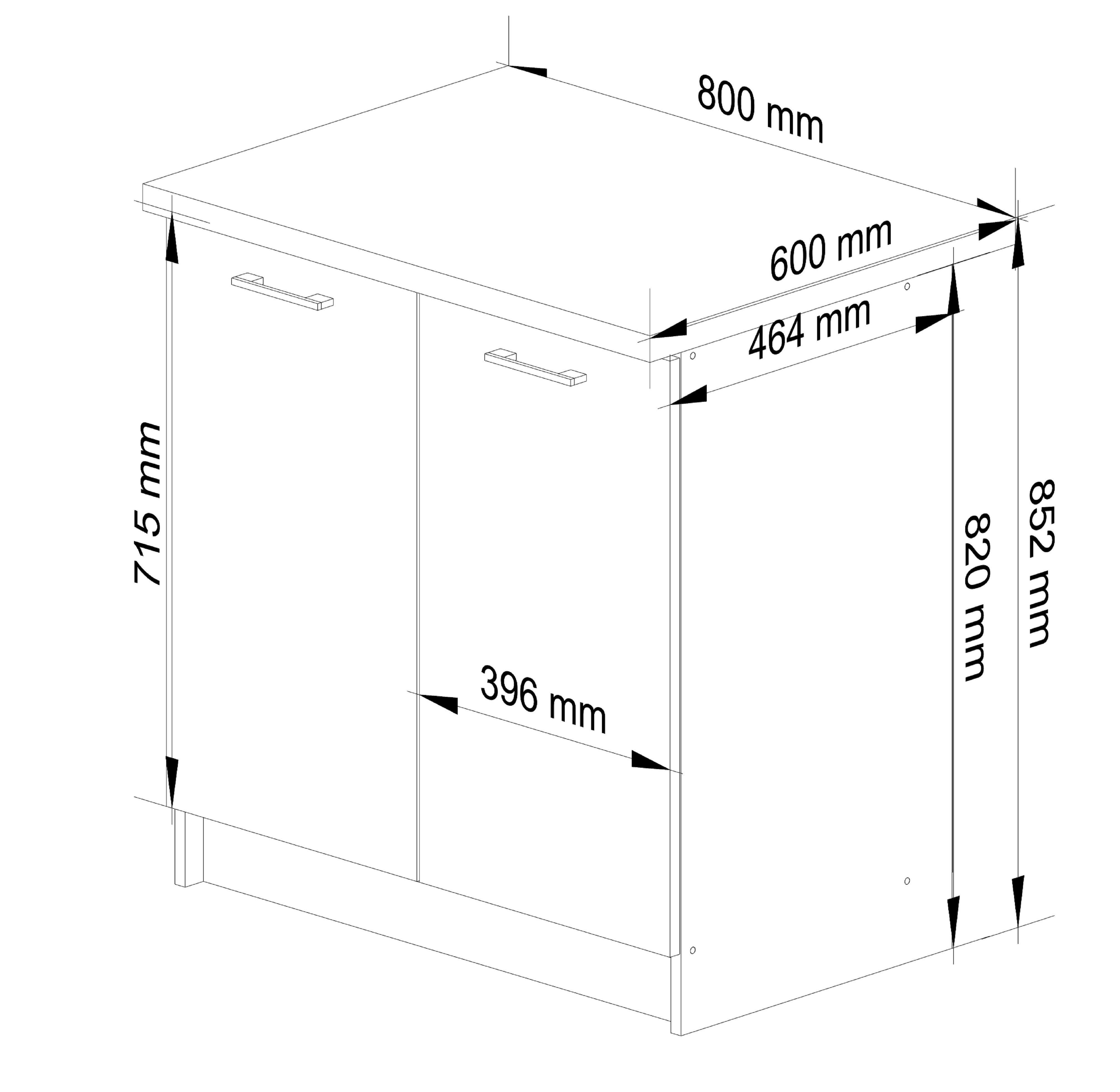 Armoires de cuisine basse AKORD S80 OLIWIA modulable Blanc 80 cm 2 portes façade Blanche 2 étagères 80x46x85 cm - 3