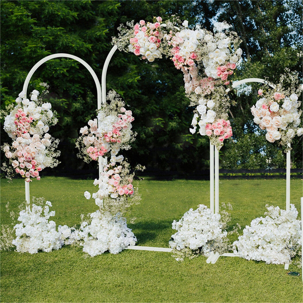 Balloon Arched Kit,Kit arc en demi-cercle ballon,Support de Ballon de Table réglable, Pour Décoration de mariage et noir - Jardin