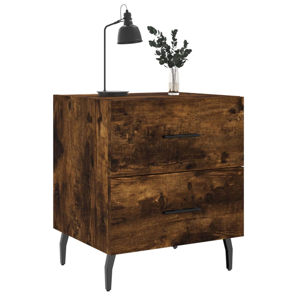 Maison Exclusive - Table de chevet chêne fumé 40x35x47,5 cm bois d’ingénierie - 3