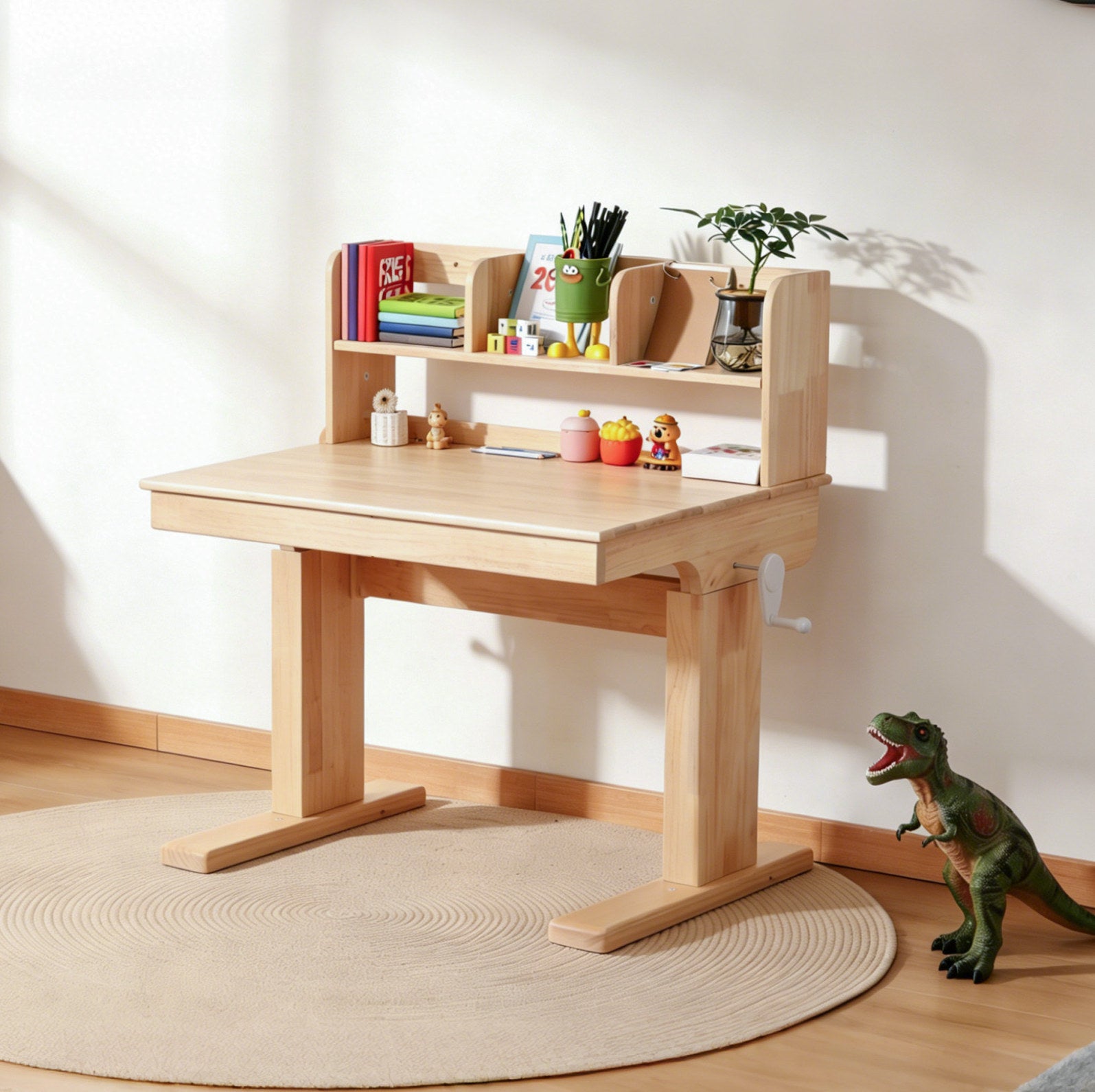 Scrivania per bambini 92x60x89/110,5 cm con piano ribaltabile, altezza ...