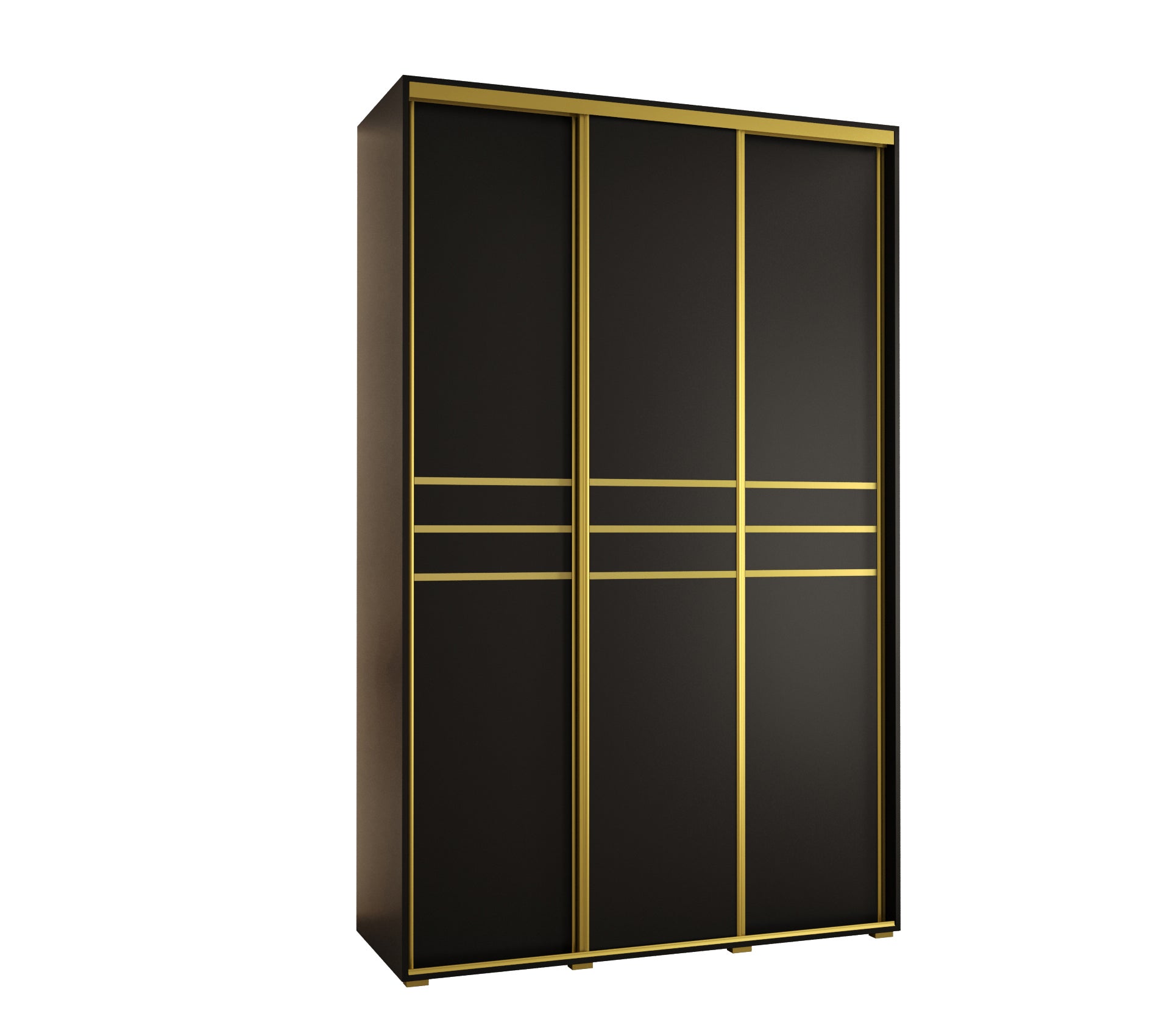 Szafa przesuwna wysoka Davos 10 160 x 60 x 235,2 cm czarny + czarny + u. złoty - Abiks Meble