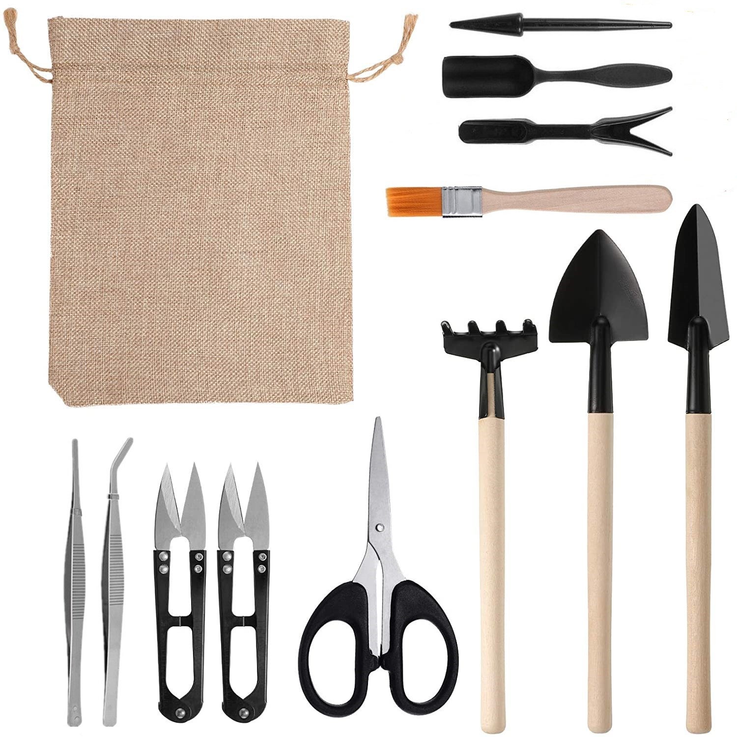 Kit 11 Mini Outils De Jardin En Lin - Pour Plantes Grasses, Semis Et Rempotage - Idéal Intérieur Et Balcon - Cadeau Jardinier Débutant