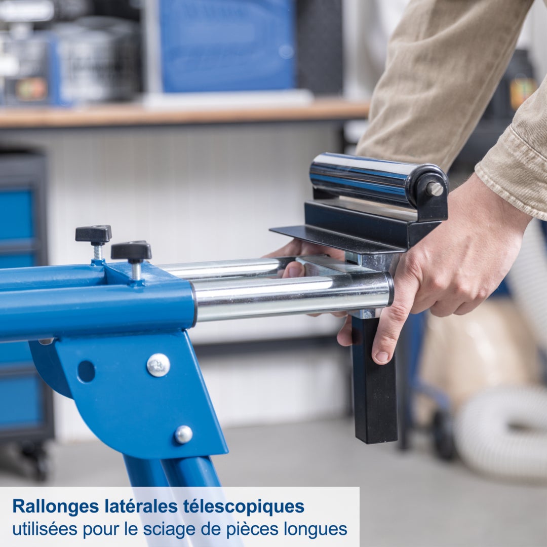 Scheppach Support Scies à Onglets UMF2000 - Piètement pour scie à onglet - Charge admissible 250kg - Supports extensibles 1160-2000mm - 7