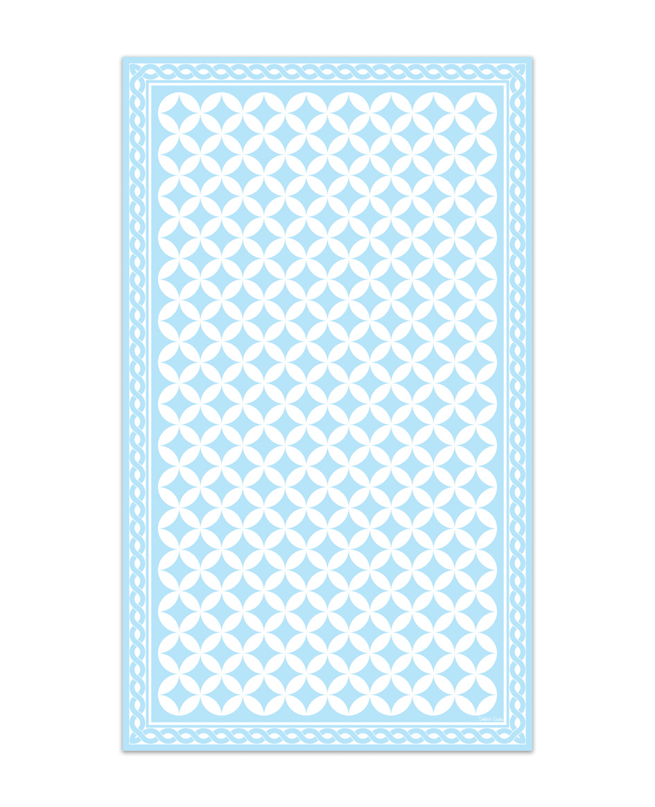Alfombra de vinilo hidráulica 21 azul 65x200 cm pvc cocina salón comedor