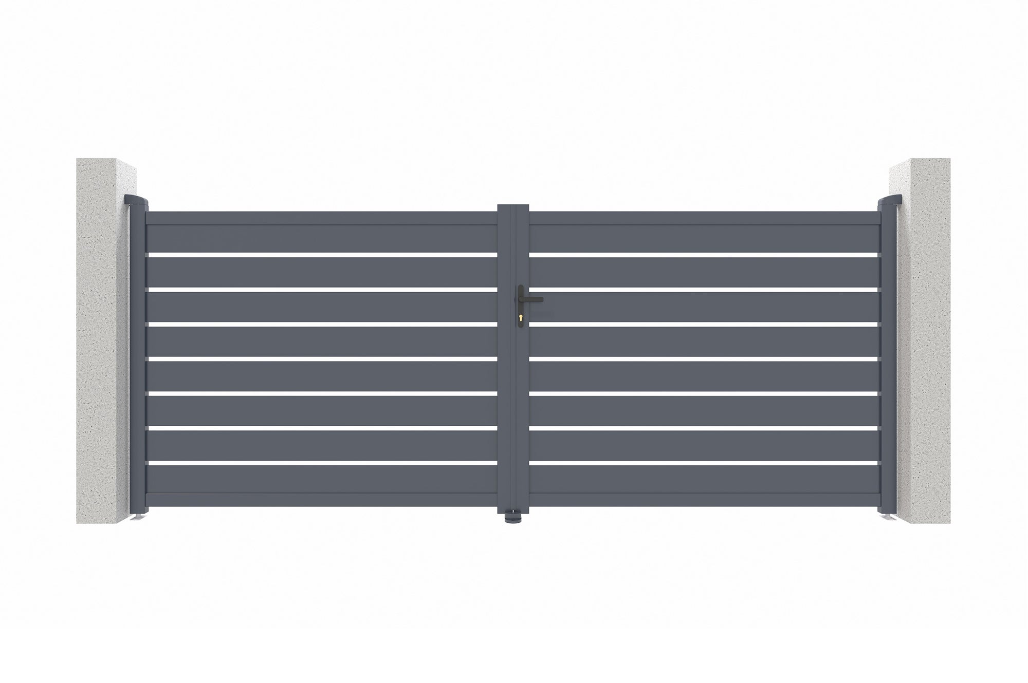 Portail battant 4m VOGEL H.160cm aluminium gris - 3
