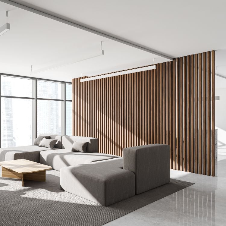 Pack 10 Unidades Revestimiento pared palillería MDF Listón color Nogal 240x3,8x3,0 cm - 3