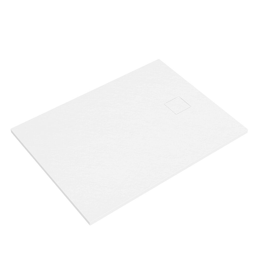 Receveur de douche 90 x 110 cm, couleur blanc effet pierre | Samos - 8
