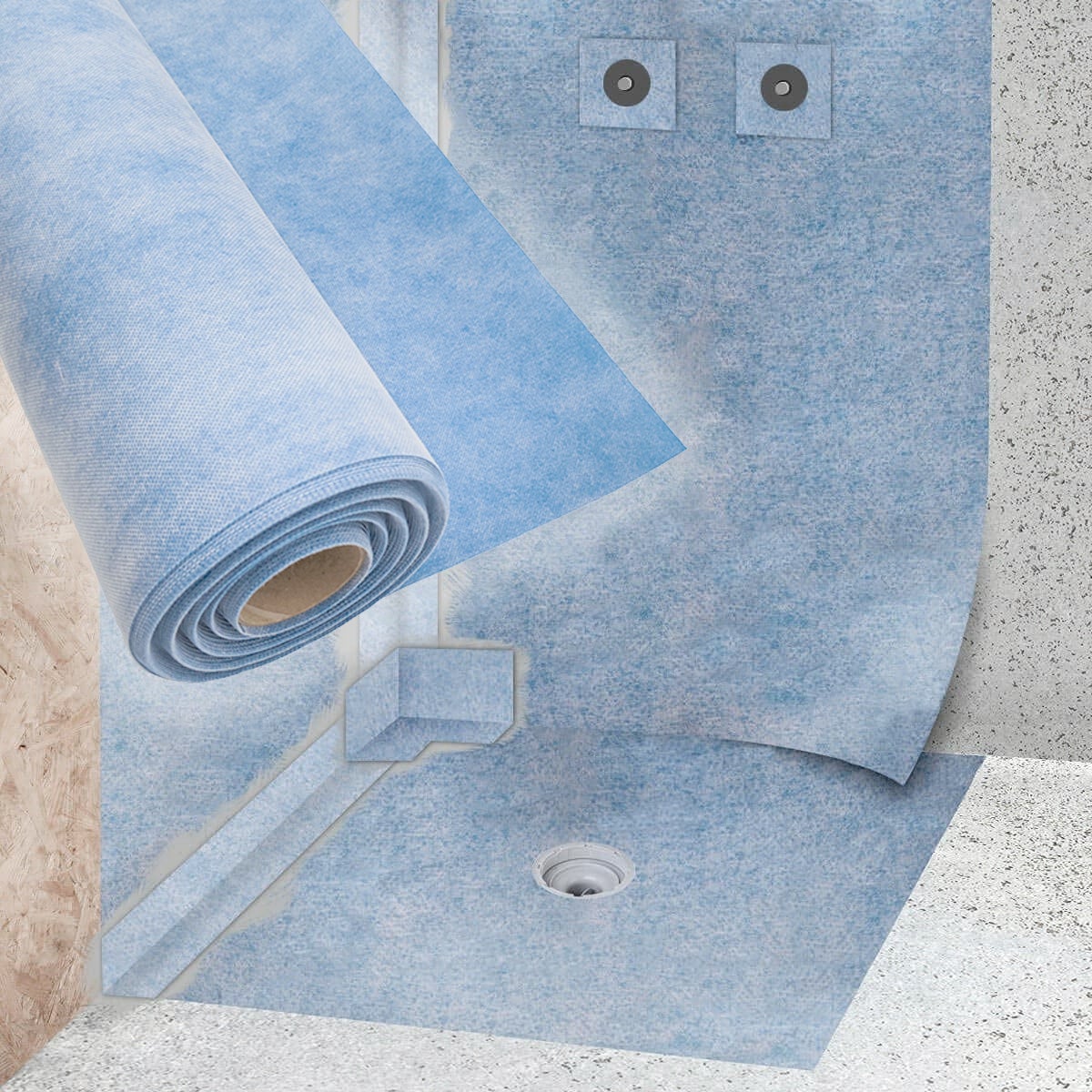 Bâche imperméable Cumifelt (0,70m x 1 m) - Empêche les fuites d'eau dans les salles de bains, douches, piscines... Bâche imperméable - 2