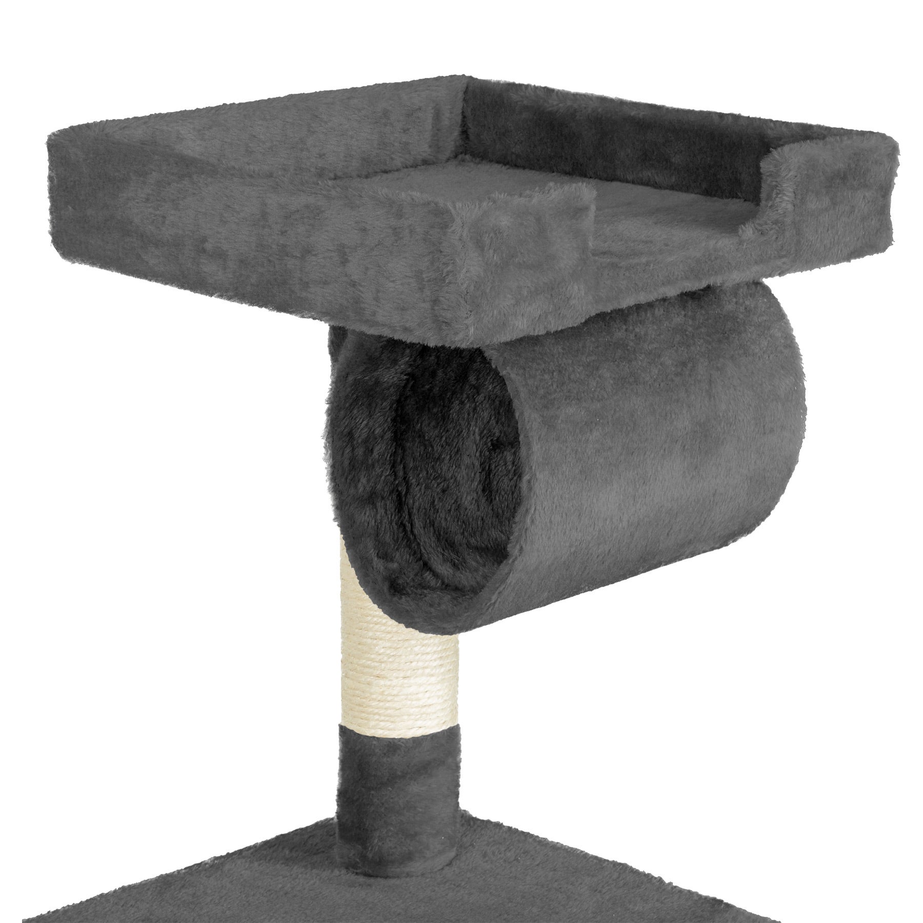 Arbre à chat en sisal avec hamac, griffoir, cabane et cordelette de jeu 105 x 60 x 141 cm TECTAKE - 3