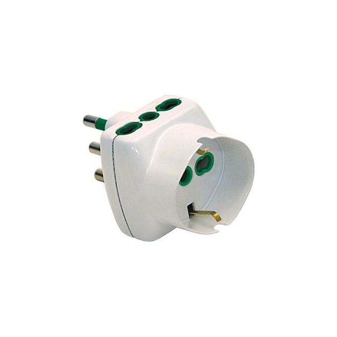 Goobay 51000 Adattatore Da Viaggio Con Doppia Presa, Bianco, Per Casa E Ufficio
