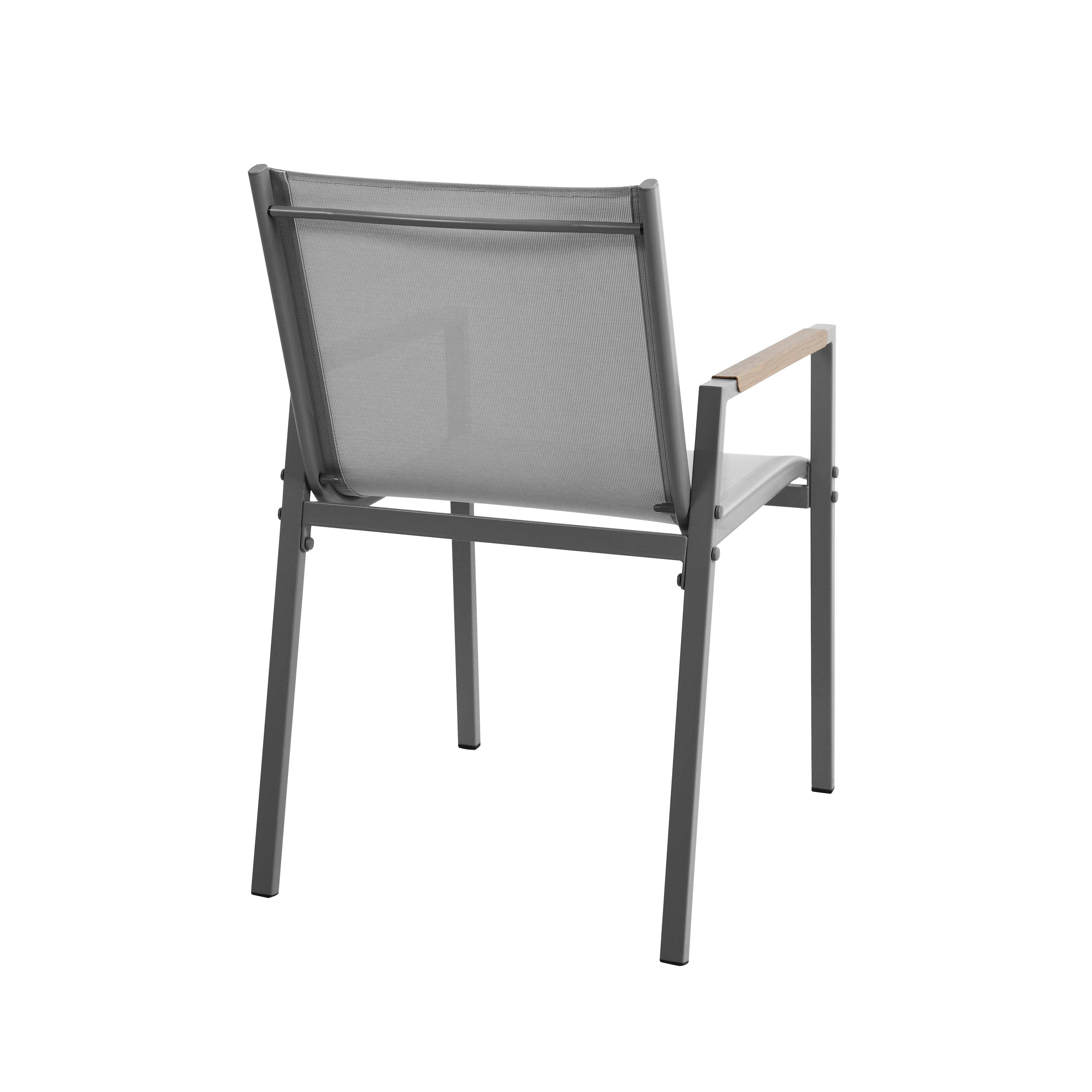 Ensemble table de jardin ovale 150x90 cm et 6 chaises taupe - 7