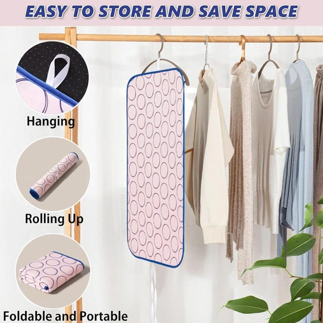 Tapis De Repassage Vertical Portatif – 60x120 Cm, Accroche Sur Porte | Résistant à La Chaleur, Pliable Pour Voyage