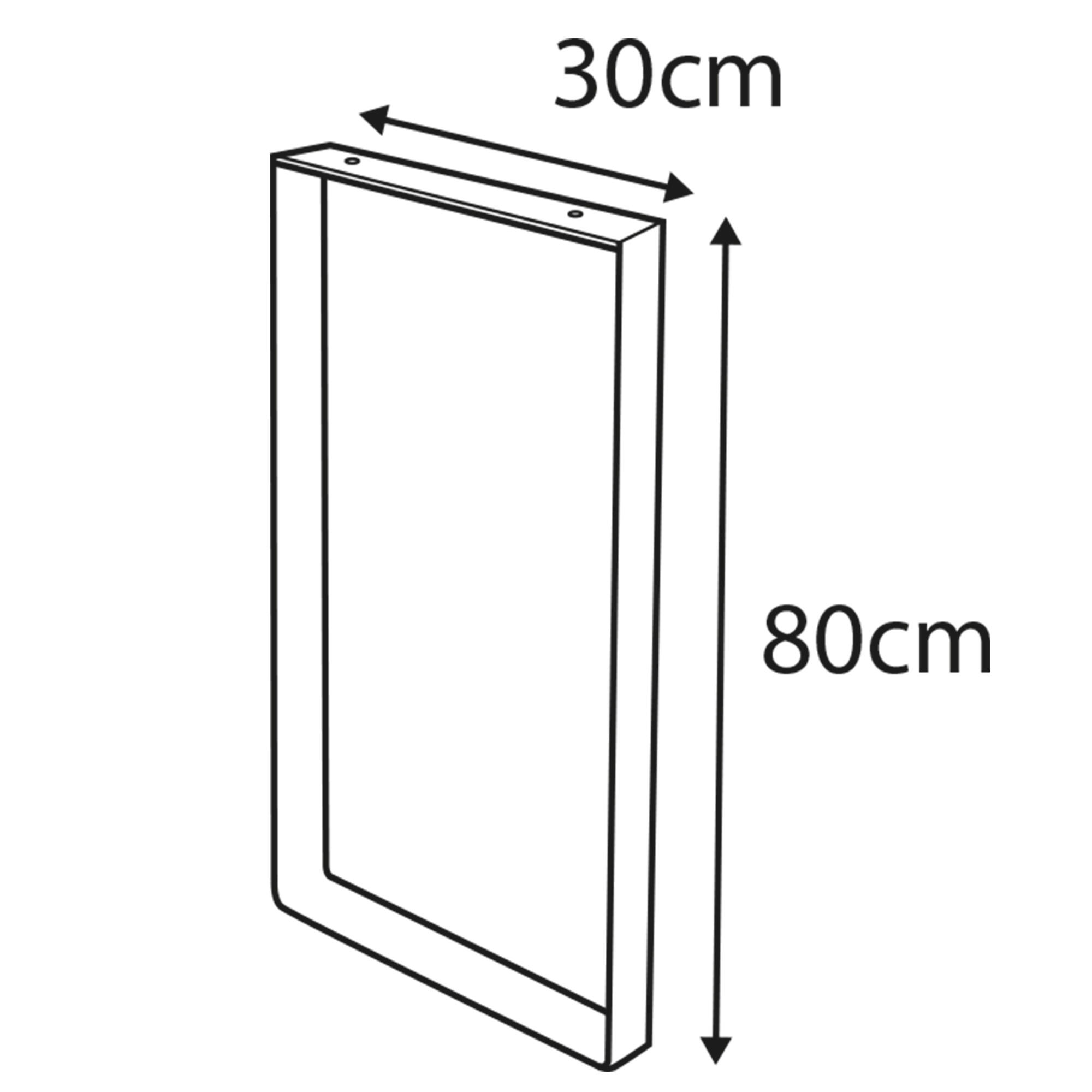 Pied meuble rectangle fixe acier mat noir, 80 cm - 3