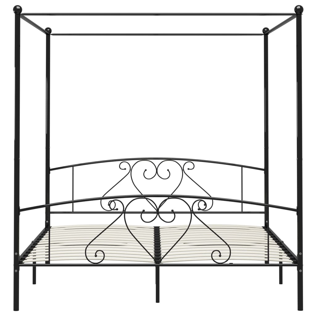 Maison Exclusive - Estrutura de cama com dossel 200x200 cm metal preto - 8
