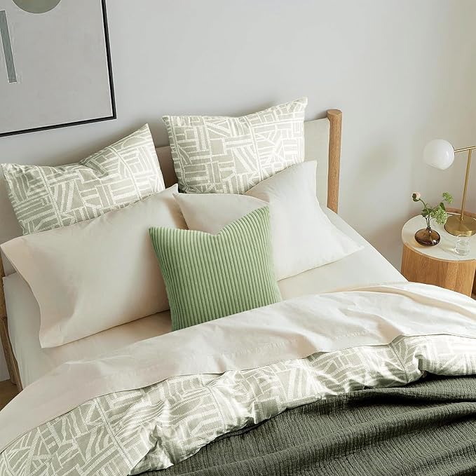 Lot de 4 Housses de Coussin en Velours Côtelé Vert Sauge, 50x50 cm, Moderne et Doux, Fermeture Cachée, Décor Canapé, Salon - 5