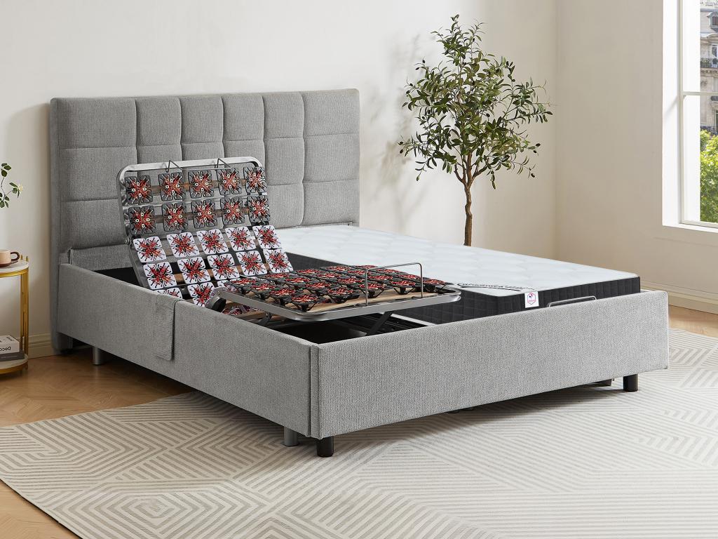 Lit électrique de relaxation déco tout plots matelas ressorts ensachés et mémoire de forme 2