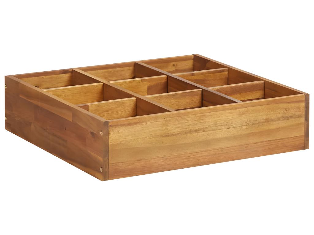 Fioriera rialzata piante fiori giardino erbe aromatiche legno massello di acacia 60 x 60 x 15 cm 02_00013 02_0001328 - 6