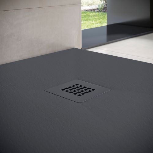 Piatto Doccia in Resina - Larghezza 80 - Grafite Ral-7016 - 80x90 cm - 2