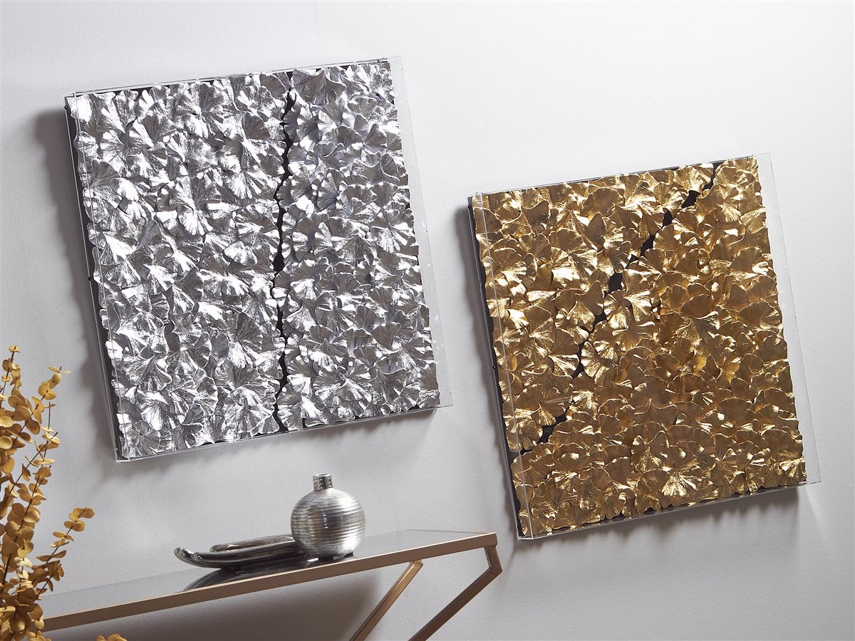 Peinture à la feuille d'or 60x5x60cm - 2