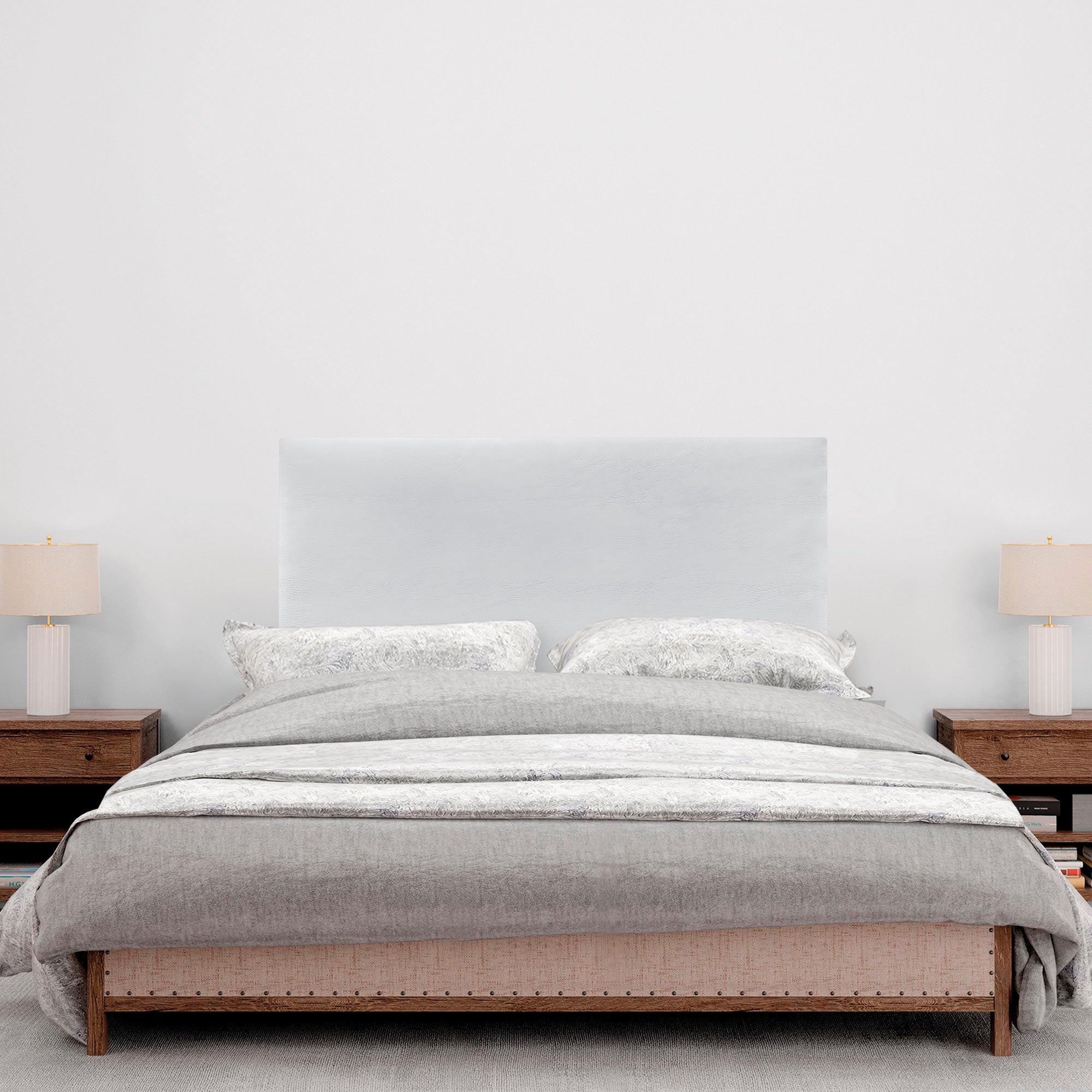 DHOME Cabecero de Polipiel Liso cabeceros Cabezal tapizado Cama (Polipiel Blanco, 105cm (Camas 80/90/105)) - 4