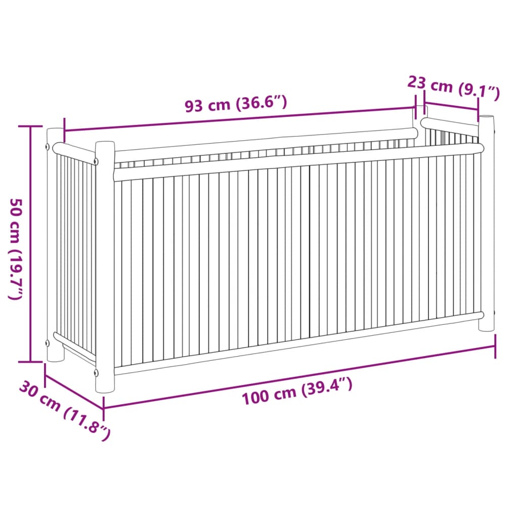 vidaXL Jardinière 100x30x50 cm bambou - 7