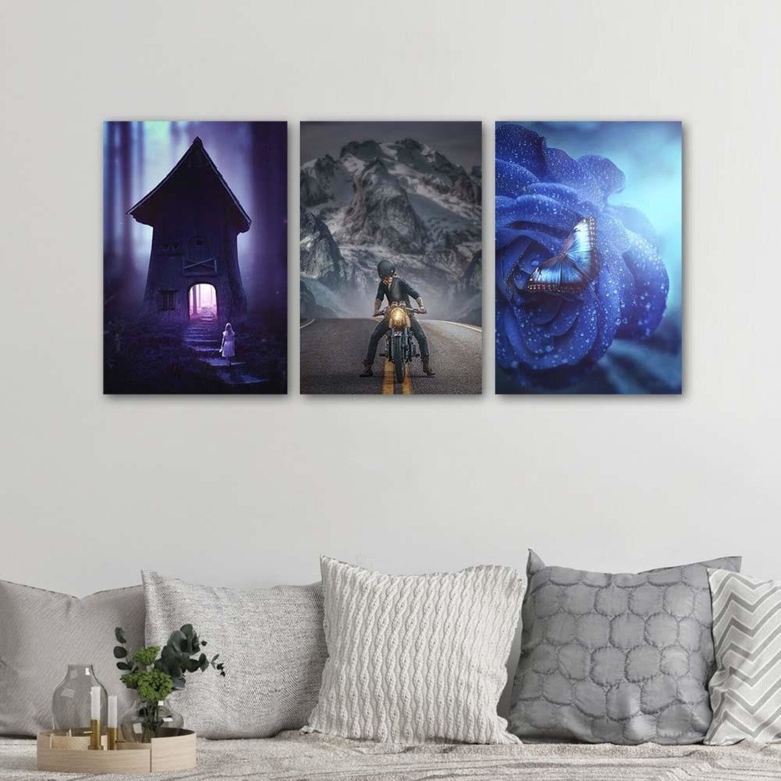 Tableau motard sur la route - 70 x 100 cm - 4