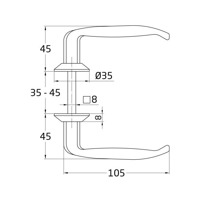 HOPPE MANIVELA VENTANA VARIOFIT 90º MARRON 8007 MARRON ATLANTA - 3