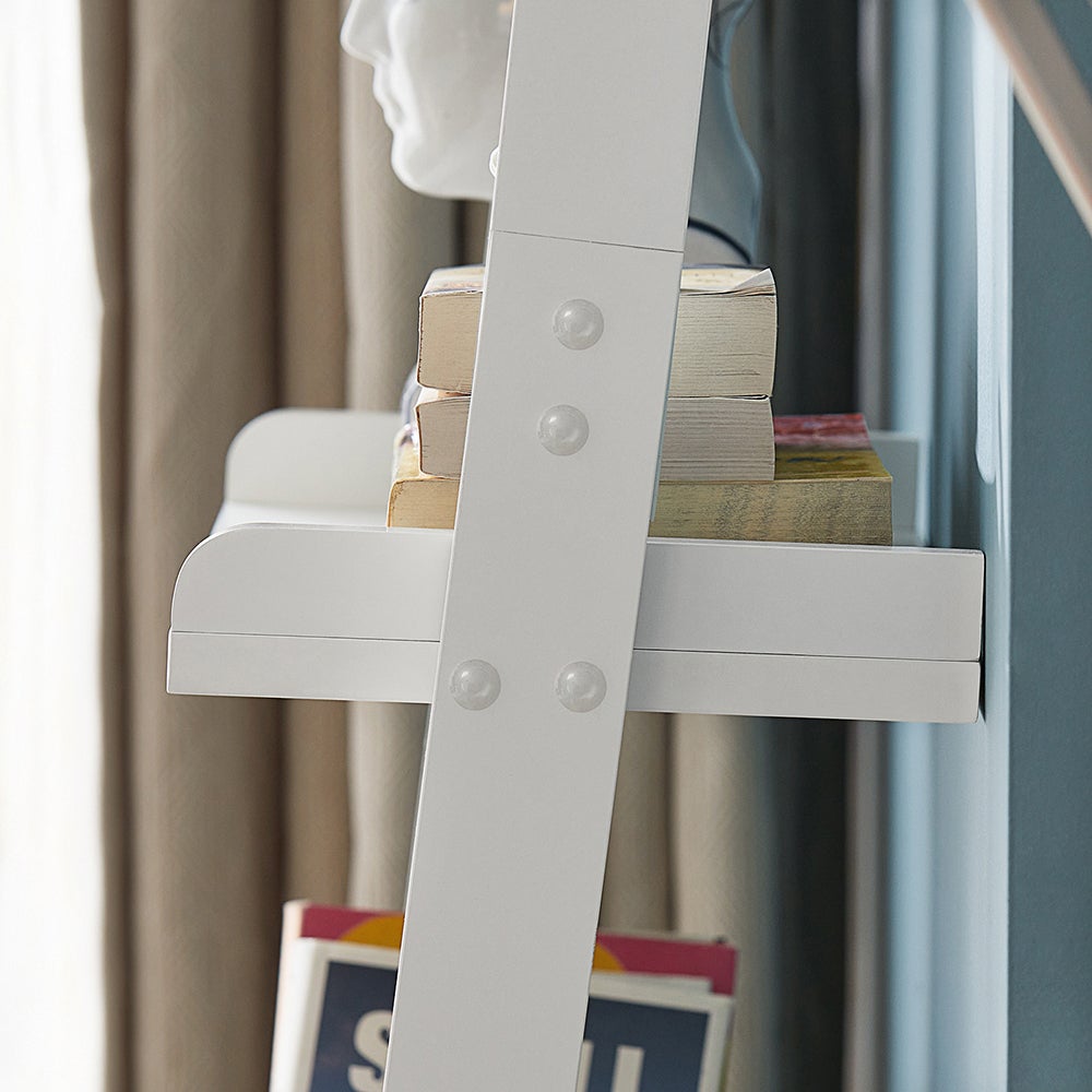 SoBuy FRG17-W Étagère murale style échelle 5 niveaux Bibliothèque Étagère échelle -Blanc - 6