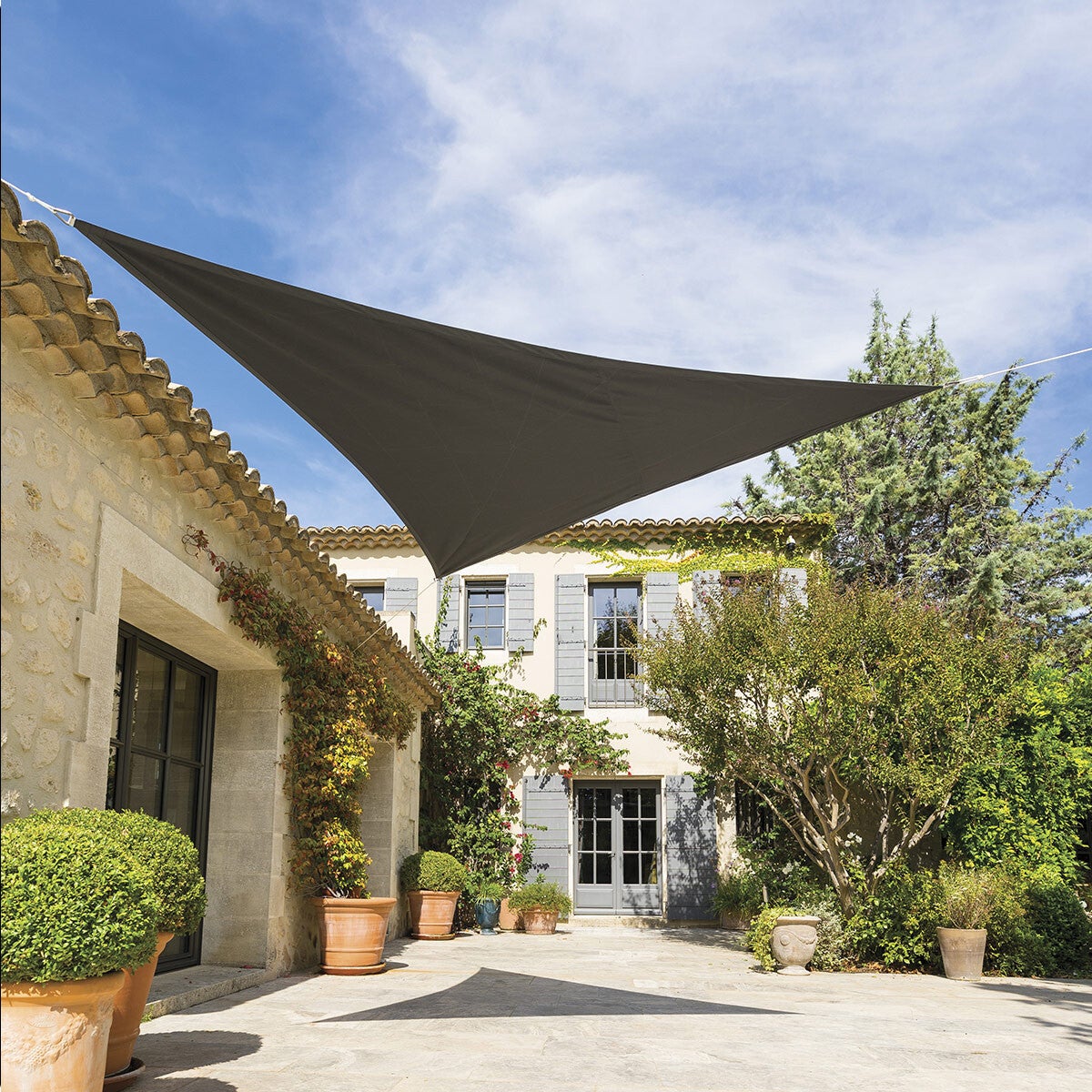 Hespéride - Toldo vela de sombra triangular Shae gris pizarra - 3 x 3 x ...